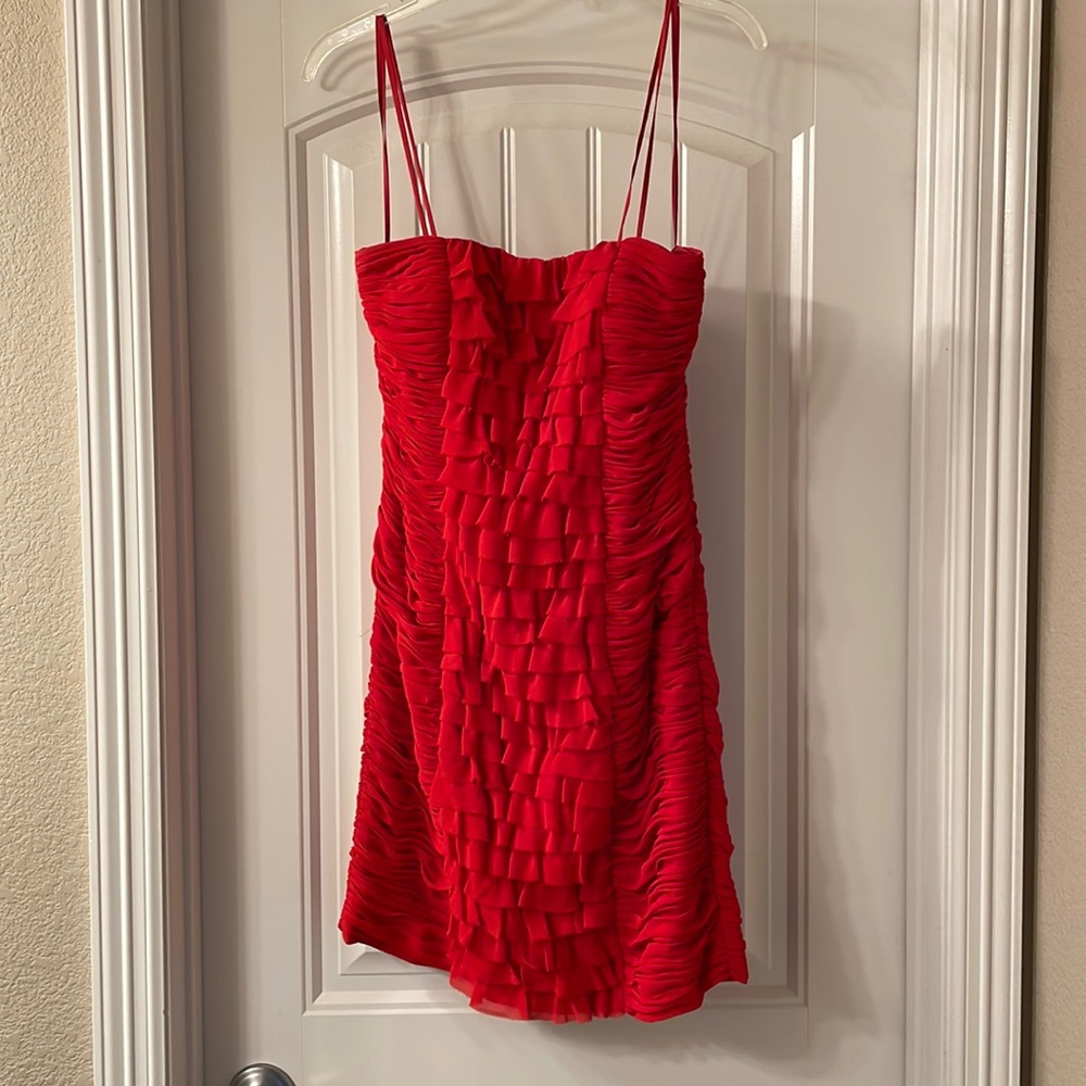 Cache red strapless dress